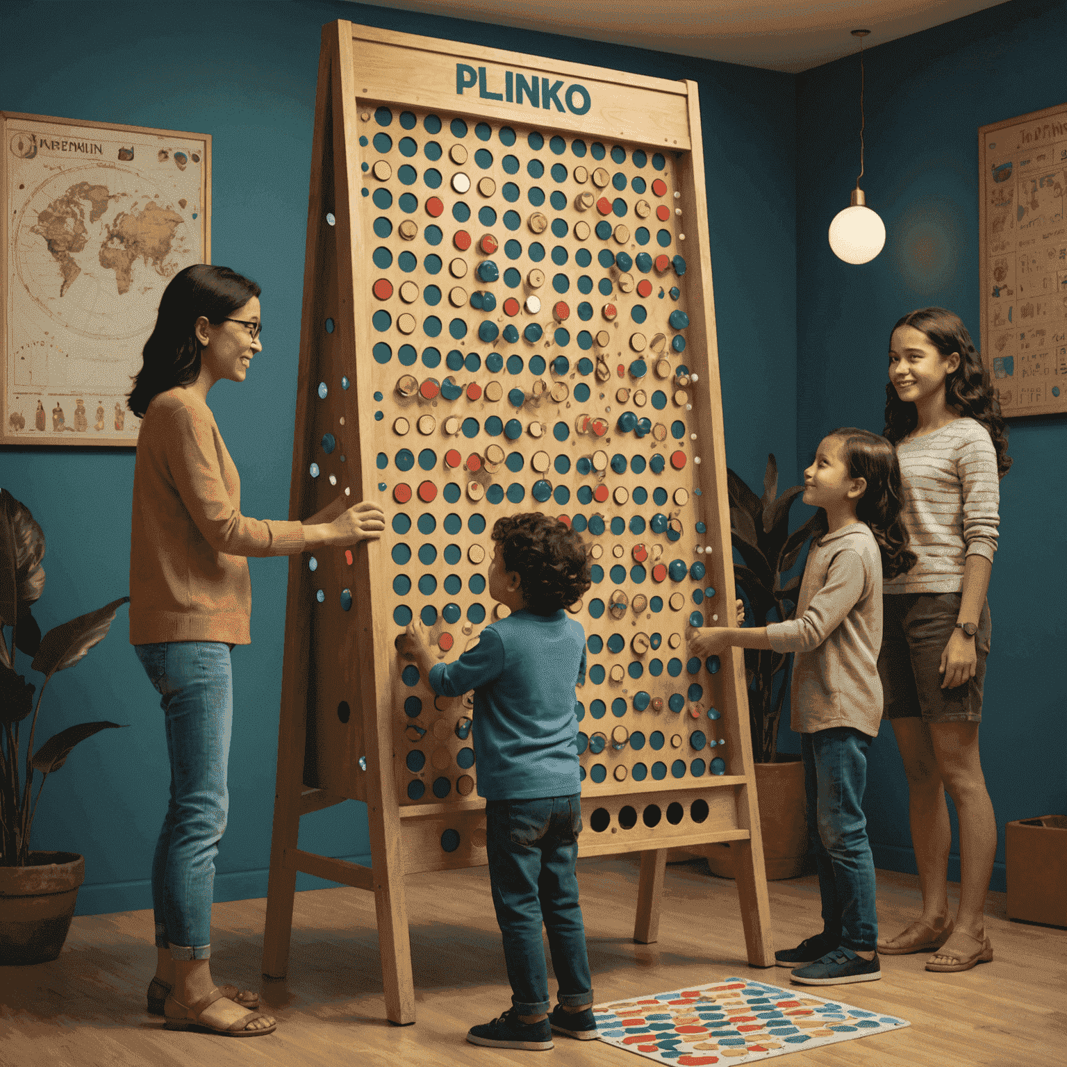 Een afbeelding die laat zien hoe Plinko is aangepast en wordt gespeeld door families in verschillende landen en culturen, met inzichten van ons Nederlandse kantoor.