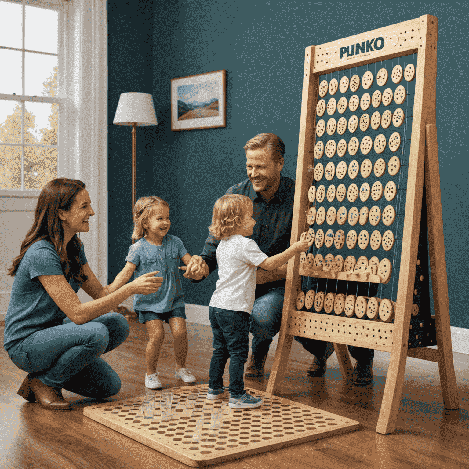 Een afbeelding die laat zien waarom Plinko het ideale spel is voor spelletjesavonden met het gezin, het bevordert saamhorigheid, vriendschappelijke competitie en eindeloos plezier.